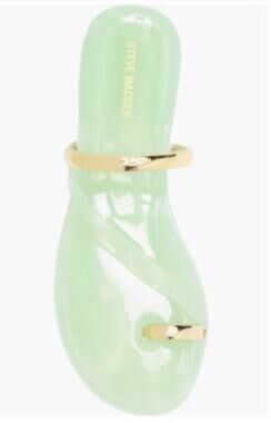 NEW! Steve Madden 'Fuze' Slide Sandal in CLEAR/GREEN (9M)